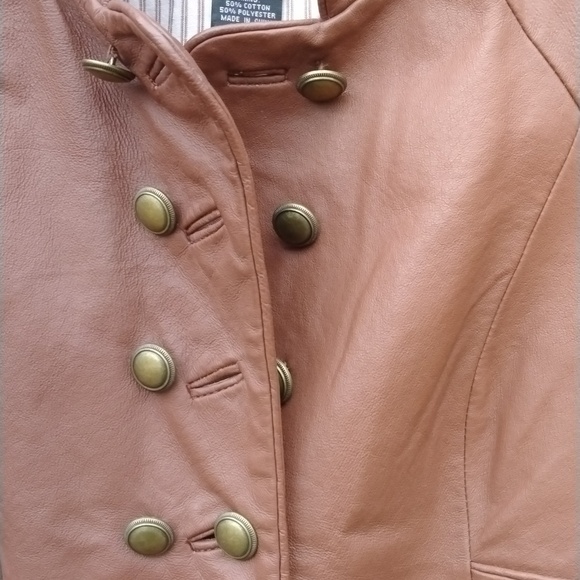 Metro Style leather jacket Genuine Leather Vintage Size 8 - Picture 2 of 16